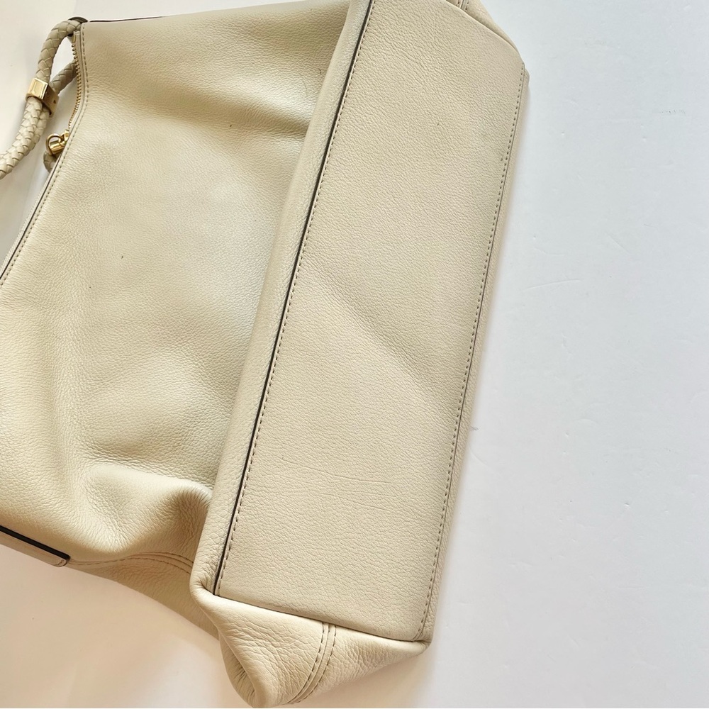 Michael Kors pebbled leather Cream Hobo Bag with Gold Accents purse large - Picture 7 of 9